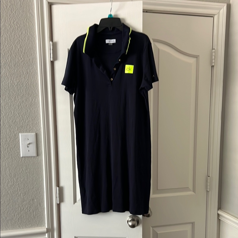 💙Super Comfy Calvin Klein Blue and Yellow T- shirt Dress💙
